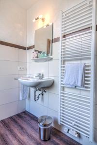 a bathroom with a sink and a mirror at Gasthaus Blume in Willstätt