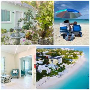 a collage of pictures of a house on the beach at Delightful Cottage - 30 Secs Walk to the Beach in Nassau