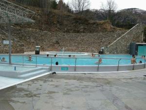 a group of people in a swimming pool at Paisible maison dans les Pyrénées in Fontpédrouse