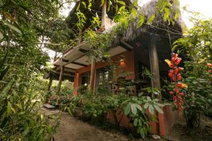 a house with a bunch of plants in front of it at Pousada Colmeia - Praia de Santo André, Bahia in Santo André