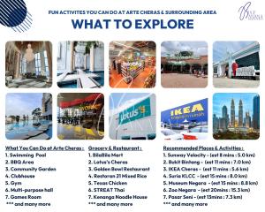 a flyer for what to explore at Arte Cheras by BlueBanana, Kuala Lumpur in Kuala Lumpur