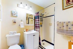 a bathroom with a toilet and a shower at The Falcon's Nest in Venice +17 photos