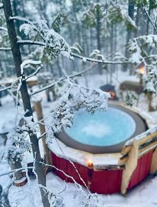 La générale Sherman, Expérience hébergement le luxe sauvage avec vue et jacuzzi durante el invierno