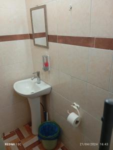 Vonios kambarys apgyvendinimo įstaigoje Alojamiento jv CABAÑA