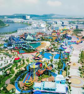 an aerial view of a water park at Golden Sea Hotel in Ðông Thôn