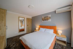 une chambre d'hôtel avec un lit et une fenêtre dans l'établissement Pensiunea Regal, à Baile Unu Mai