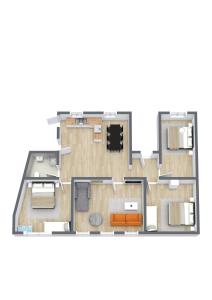 un plano de suelo de aominio en Large Modern Flats By Meat Packing District in central Copenhagen, en Copenhague