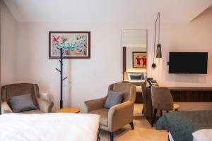 TV o dispositivi per l'intrattenimento presso Dve Kule Resort & Winery