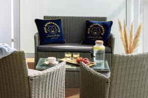 Posedenie v ubytovaní Horyzont Apartamenty -Polanki AQUA- Strefa SPA z basenem i fitness studio, prywatny garaż