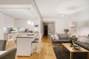 Kuchyň nebo kuchyňský kout v ubytování Aurora Sky Apartment