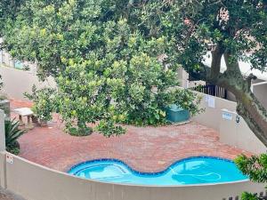 a small pool in a yard with a tree at Modern Beachfront Home in Westbrook