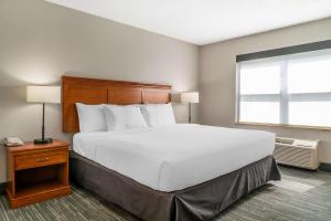 - une chambre avec un grand lit blanc et une fenêtre dans l'établissement Country Inn & Suites by Radisson, Toledo South, OH, à Rossford