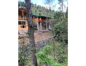 a house in the middle of a forest at Forest View farmhouse stay, Nainital in Nainital