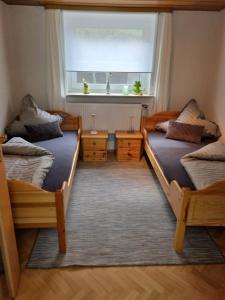 Postel nebo postele na pokoji v ubytování Ferienwohnung Panorama mit Weitblick