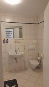 y baño con aseo y lavamanos. en Fewo 6, en Gotha