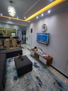 TV a/nebo společenská místnost v ubytování Sidi Beshr Luxury apartment Side Seaview
