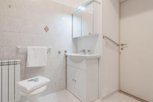 La salle de bains est pourvue de toilettes, d'un lavabo et d'une douche. dans l'établissement La conchiglia dei sogni - YourPlace Abruzzo, à Rocca San Giovanni