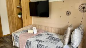 ポッチェトルテクにあるApartma Jurkaのベッドルーム(ベッド1台、薄型テレビ付)