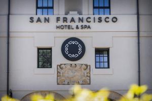 a building with a sign that reads san francisco hotel and spa at Hotel & Spa Convento San Francisco in Soria