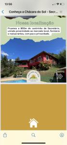 a page of a website with a picture of a house at Casa em Secretário (@chacaradosolsecretario) in Petrópolis