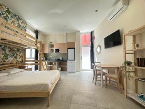 Kuchyň nebo kuchyňský kout v ubytování Calma Lofts + 14 fotografií