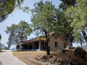 a house with a tree in front of it at Batrasi Dak Bungalow in Uttar Shisha