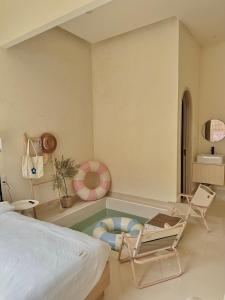 Ein Sitzbereich in der Unterkunft Jeju Homestay