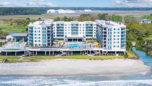 an aerial view of a resort on the beach at Holiday Inn Club Vacations Myrtle Beach Oceanfront in Myrtle Beach