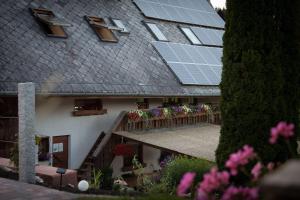 une maison avec des panneaux solaires sur le toit dans l'établissement Ferienhof-Gerda-Ferienwohnung-Sternenhimmel, à Oberkirnach