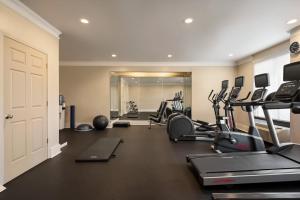 a gym with treadmills and ellipticals in a room at Holiday Inn Mobile West I-10, an IHG Hotel in Tillmans Corner