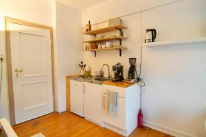 Kuchyň nebo kuchyňský kout v ubytování Apartment mit Balkon am Bergpark