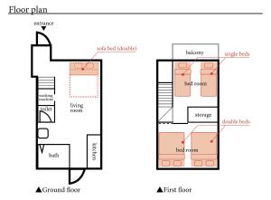 Půdorys ubytování Saku House Jujo + 31 fotografií