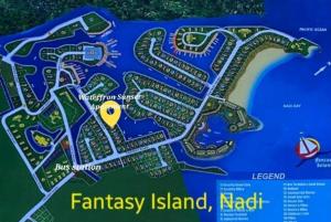 um mapa do resort e habitat da ilha de fantasia em Waterfront Sunset Apartment in Fantasy Island Nadi em Nadi