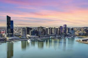 a view of a city with a river and buildings at Wake Up in Front of Water Bay Beckons- 2B2B1C in Melbourne