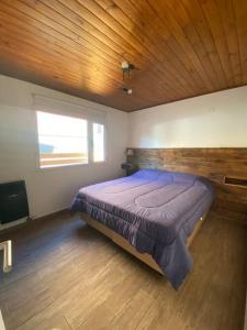 a bedroom with a bed and a television in it at Casa en El Calafate, centro in El Calafate