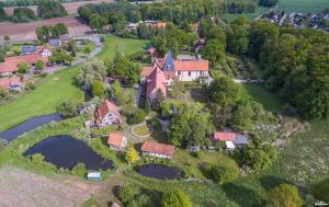 an aerial view of a large estate with a house at Kloster Malgarten in Bramsche