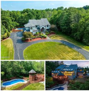 two pictures of a house with a gazebo at Luxury Mansion Rentals in Niskayuna, NY (USA) in Schenectady