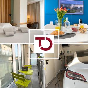 a collage of photos of a hotel room at ToSuite - Alba Moretta in Alba