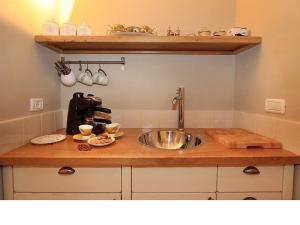 a kitchen counter with a sink and a mixer at Oak Shade in Bet Leẖem HaGelilit