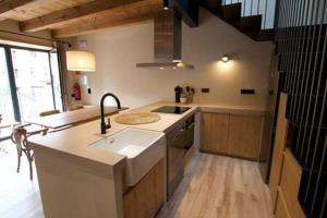Kuchyň nebo kuchyňský kout v ubytování Cal Rus Apartament 3