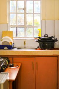 a kitchen counter with a sink and a window at Cosy Homes Eldoret in Eldoret