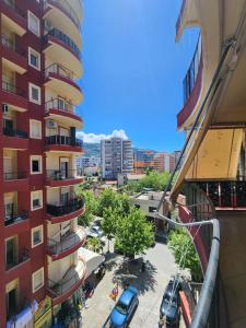 a view from the balcony of a building at Onis Apartment in Vlorë