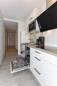 Kuchyň nebo kuchyňský kout v ubytování Residenz Waterkant