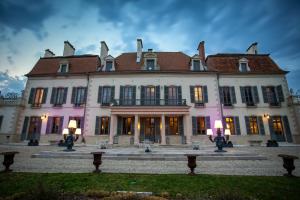 a large building with lights in front of it at CHATEAU DE QUINCEY in Quincey