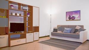 蒙塔尼亚纳1 Bed-Sleeps 4-Town Centre-Free Parking-AirCon的带沙发和电视的客厅