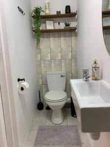 a bathroom with a white toilet and a sink at Addo Mountain View in Port Elizabeth +29 photos