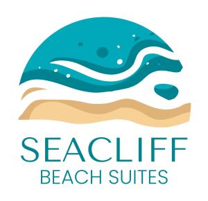 ein Logo für ein Strandresort mit Meer und Wellen in der Unterkunft Parkside Flat - Seacliff Beach Suites in Leamington