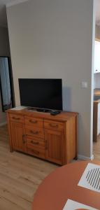 A television and/or entertainment centre at Apartamenty Po Kominiarzach I