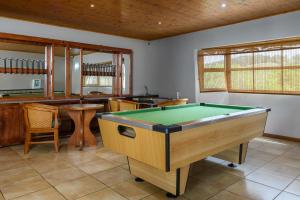 a room with a pool table and a bar at Sugar Beach Resort in Elysium
