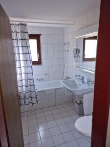 Koupelna v ubytování Hotel Alpha Thun